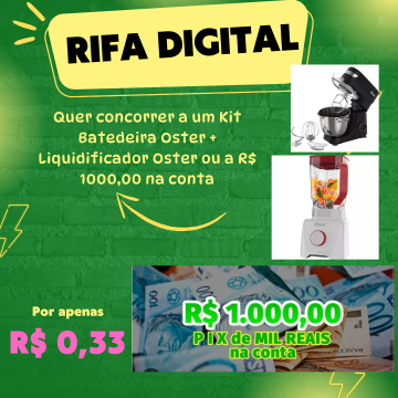 Rifa Pix 1000 ou um Kit Batedeira e Liquidificador da Oster | Sua Rifa ...